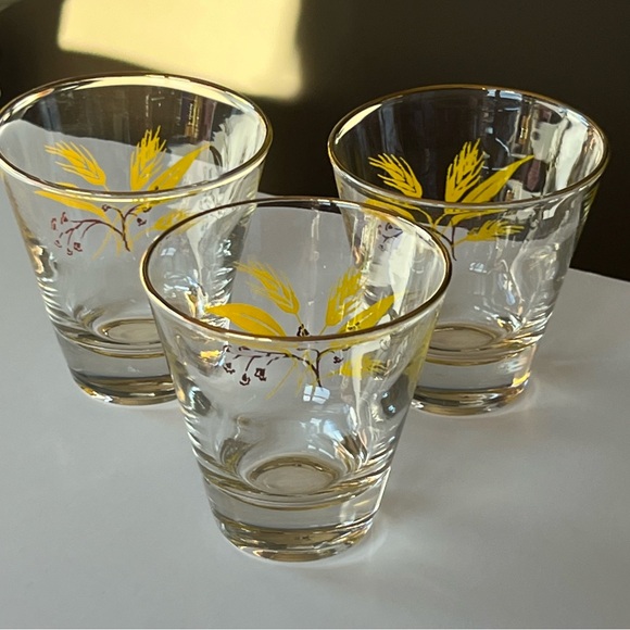 VTG 1950s Autumn Gold Homer Laughlin for Century Service set/3 glasses - Picture 10 of 12